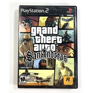 Grand Theft Auto San Andrea Sony PlayStation 2 Black Label With Manual Tested